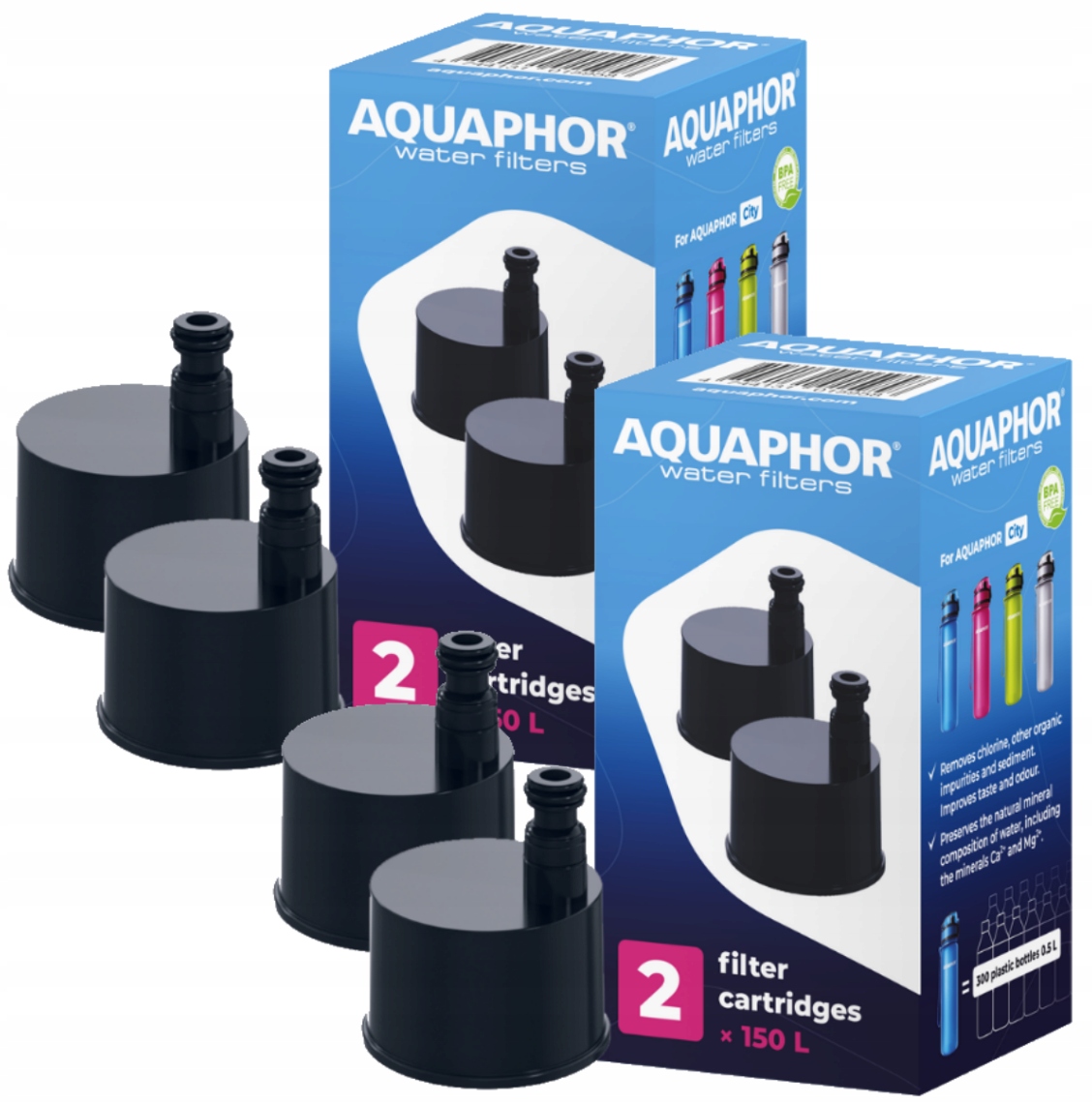 Filtračná vložka Aquaphor Filtre do fliaš na vodu Aquaphor City, 4 ks.